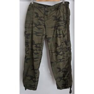 Sanctuary Women's Cargo Pants Size 31 Camouflage Green Cotton Blend Camo 26in